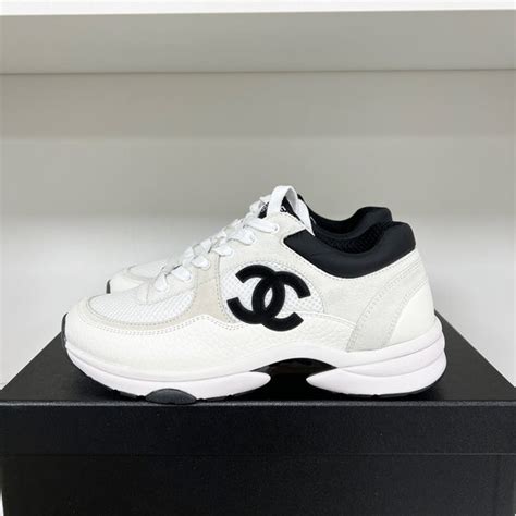 chanel trainer black|chanel trainers black and white.